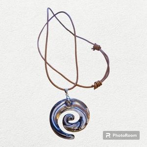 Beautiful Swirl Glass Necklace
